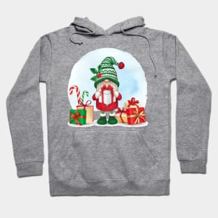 Watercolor cute hand drawn christmas gnome Hoodie